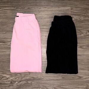 BUNDLE x2 Jogger Sweatpants Pink/Black Women’s Size XS Hollister/Brandy Melville